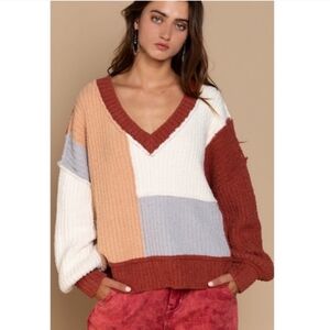 POL Oversized color block sweater